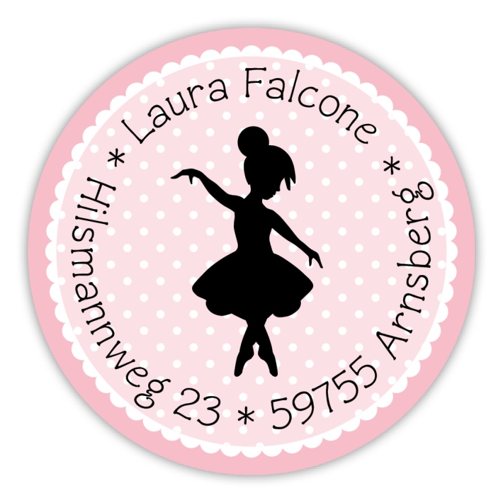 Schulaufkleber I Namensaufkleber fr die Schule Ballerina