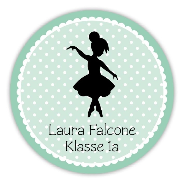 Schulaufkleber I Namensaufkleber fr die Schule Ballerina