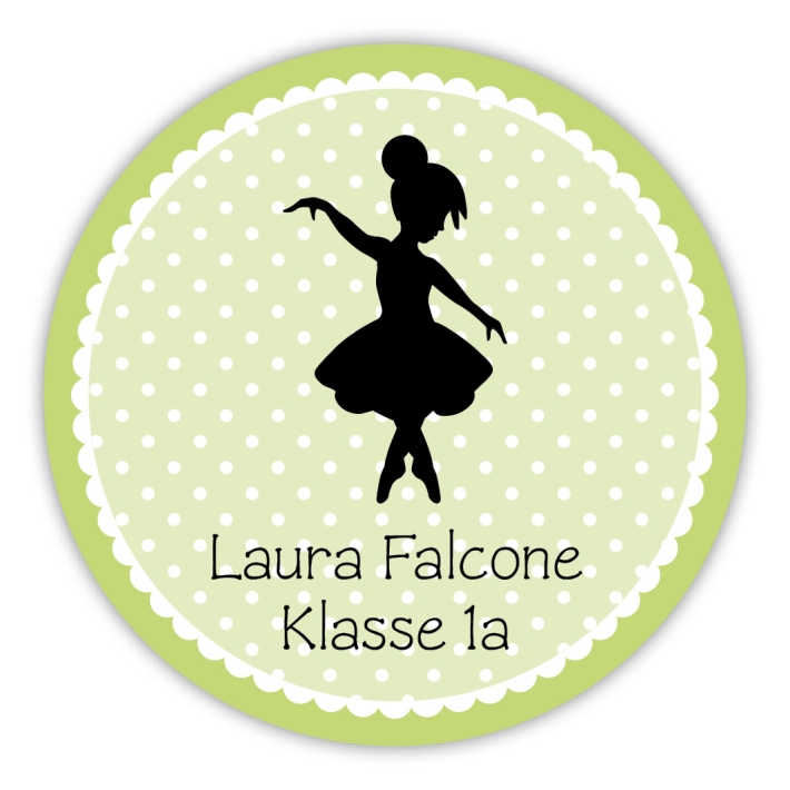 Schulaufkleber I Namensaufkleber fr die Schule Ballerina