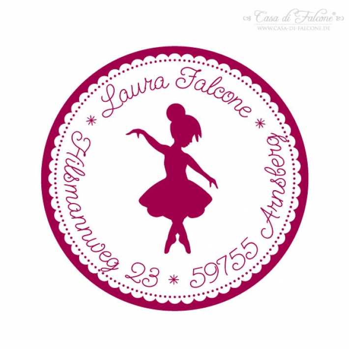 Kinderadressstempel Ballerina