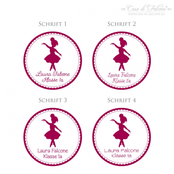 Namensstempel Ballerina