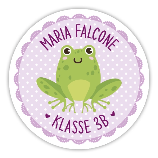 Schulaufkleber I Namensaufkleber fr die Schule Frosch