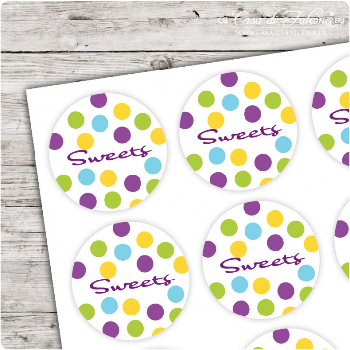 Motivaufkleber Konfetti - sweets
