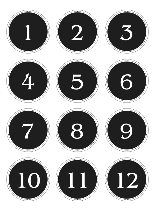 Adventskalender Aufkleber Klassik Farbwahl