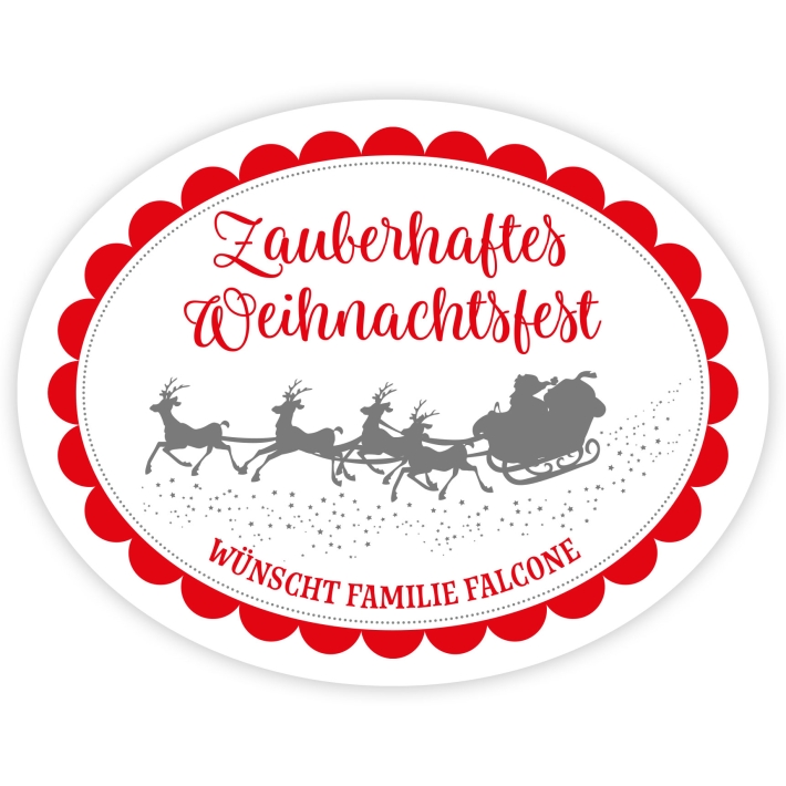 Aufkleber Weihnachten Weihnachtsschlitten
