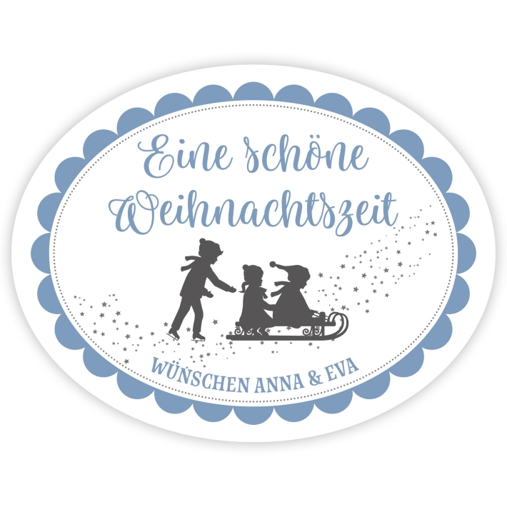 Aufkleber Winterkinder