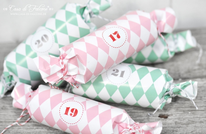Adventskalender Aufkleber Nostalgie