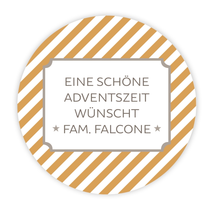 Weihnachtsaufkleber Stripes personalisiert