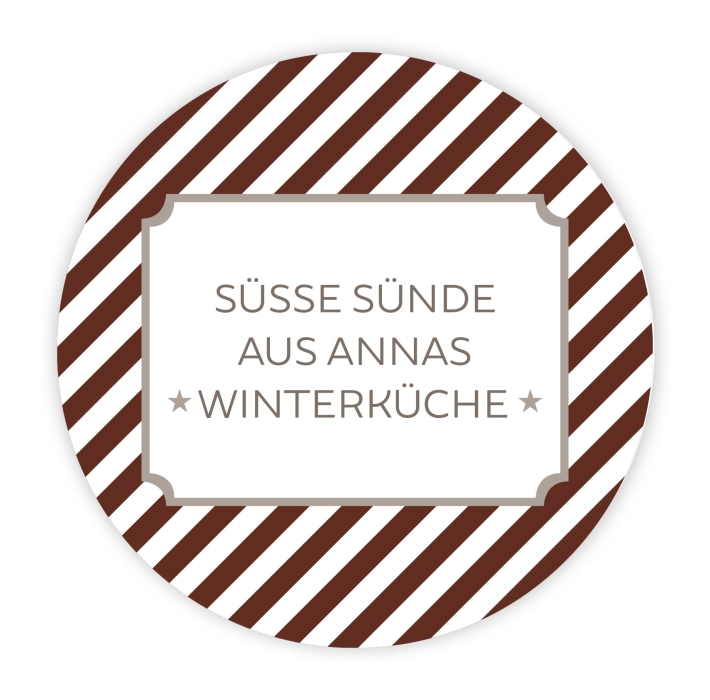 Weihnachtsaufkleber Stripes personalisiert