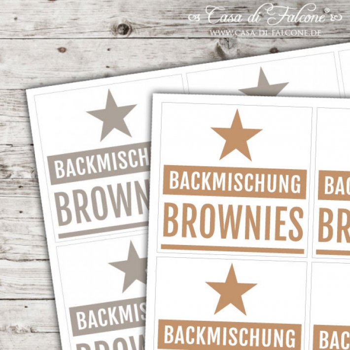 Motivaufkleber Backmischung Brownies