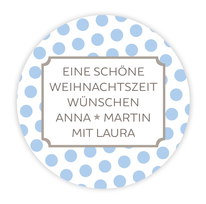 Weihnachtsaufkleber Big Dots personalisiert