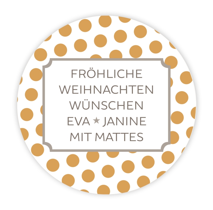 Weihnachtsaufkleber Big Dots personalisiert
