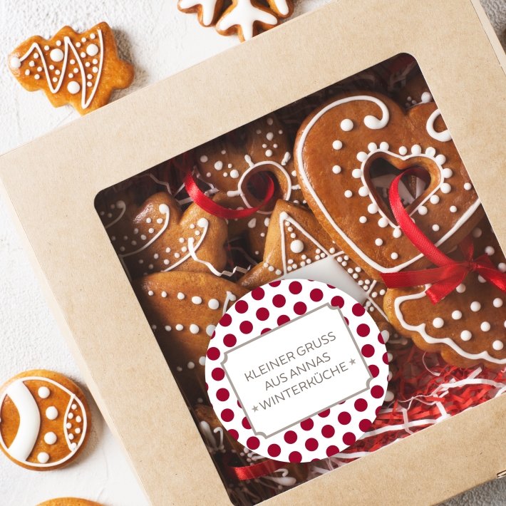 Weihnachtsaufkleber Big Dots personalisiert