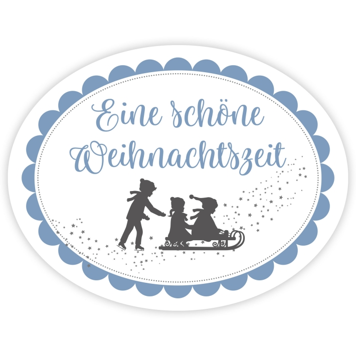 Weihnachtsaufkleber Winterkinder