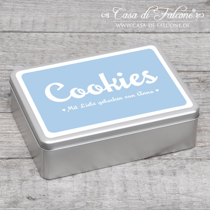 Personalisierte Dose Cookies eckig