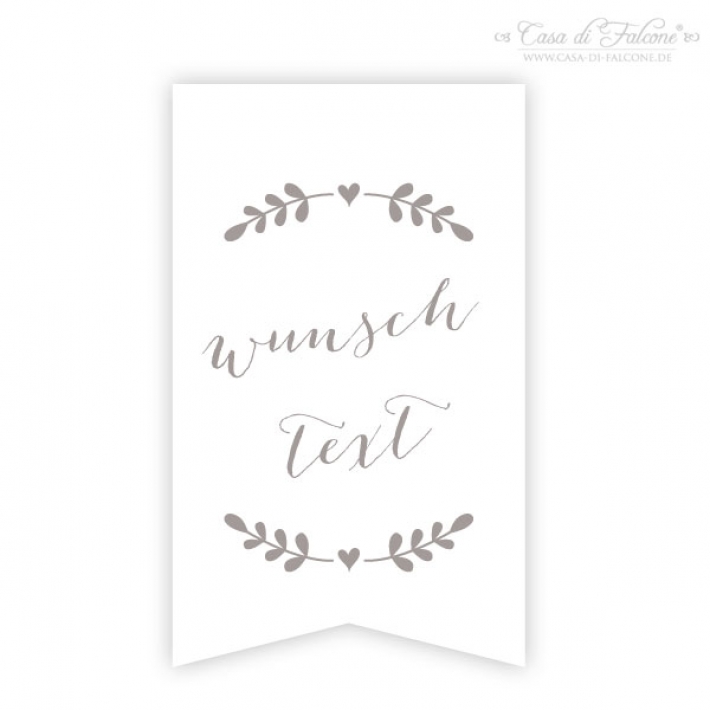 Hochzeitsaufkleber Ranke mit Wunschtext