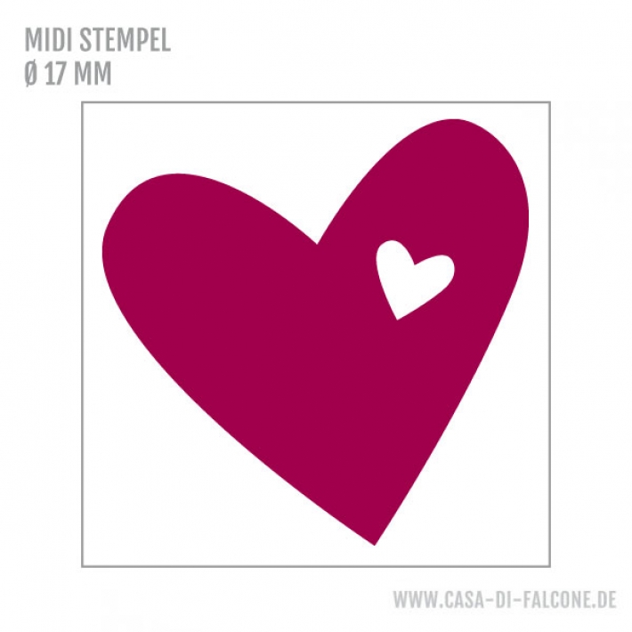 MIDI Motivstempel Herz im Herz