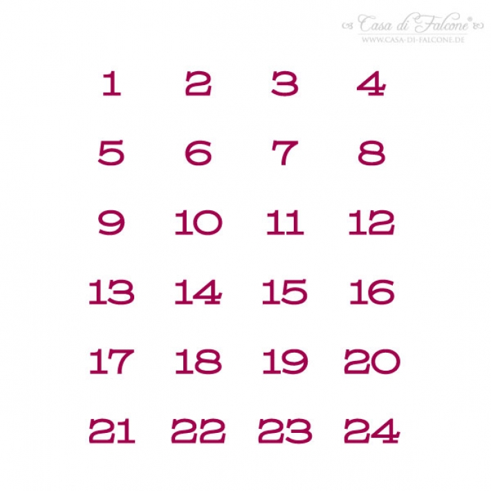 Stempel Zahlenblock fr Adventskalender