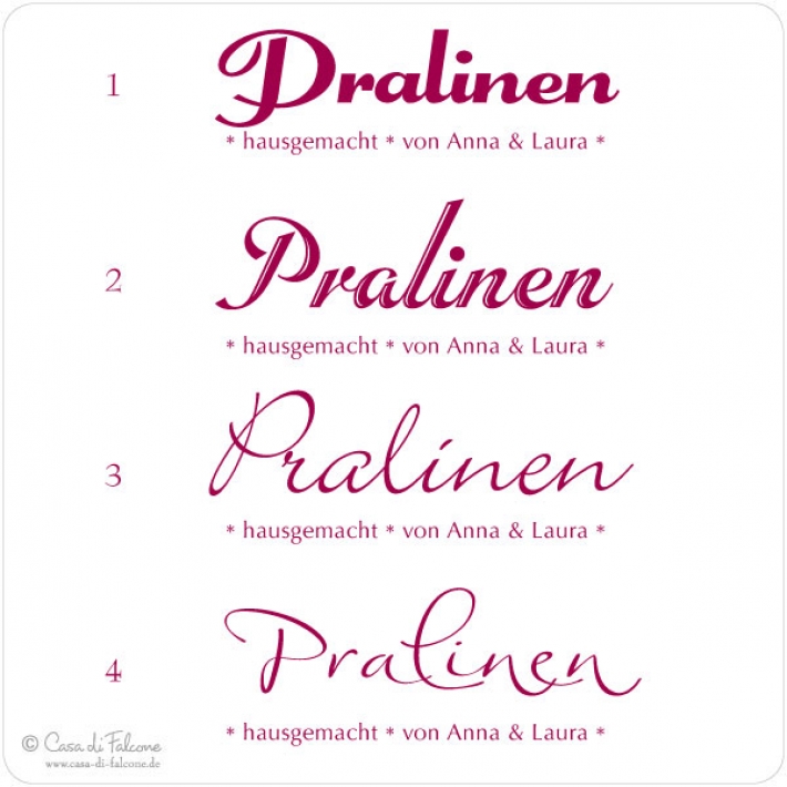 Aufkleber Pralinen