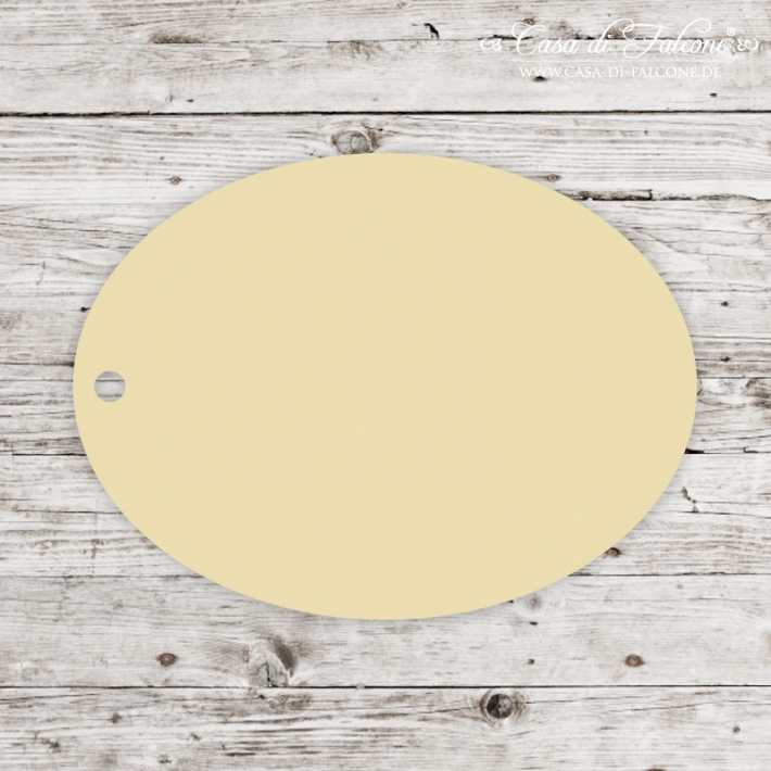 Papieranhnger oval 60x45 mm sandbraun SALE