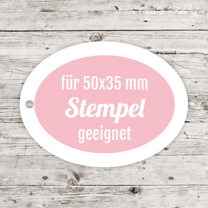 Papieranhnger oval 60x45 mm sandbraun SALE