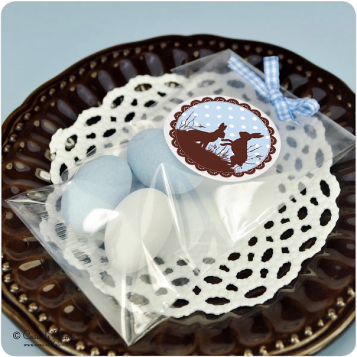 Aufkleber Ostern Hasenduo