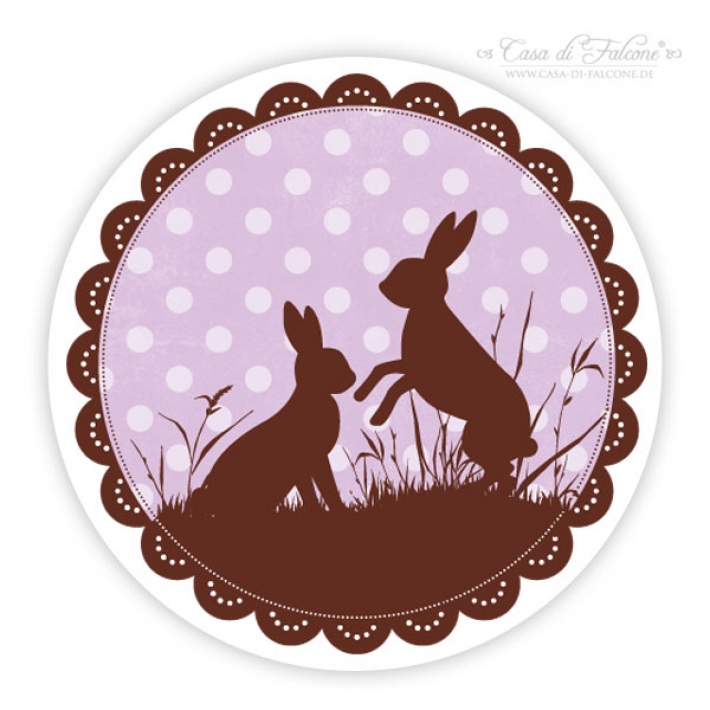 Aufkleber Ostern Hasenduo