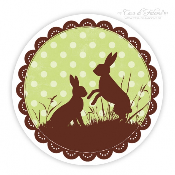 Aufkleber Ostern Hasenduo