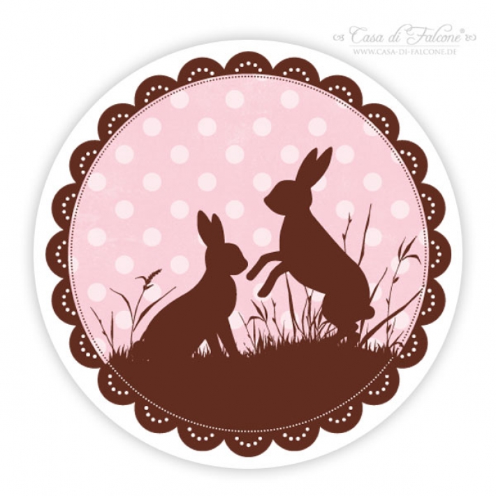 Aufkleber Ostern Hasenduo