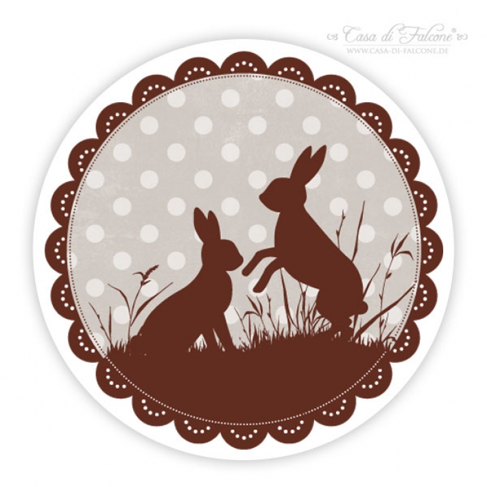 Aufkleber Ostern Hasenduo