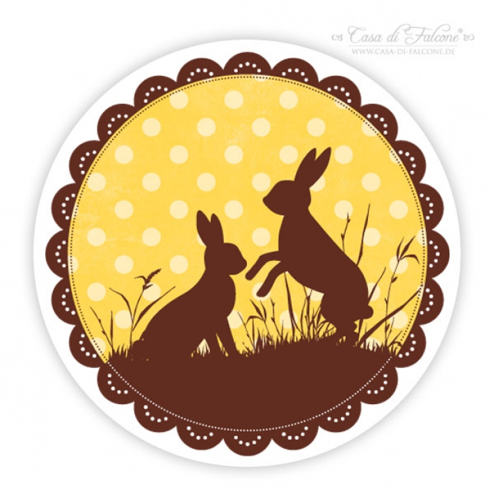 Aufkleber Ostern Hasenduo