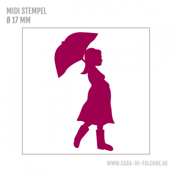 MIDI Motivstempel Schwangere mit Schirm