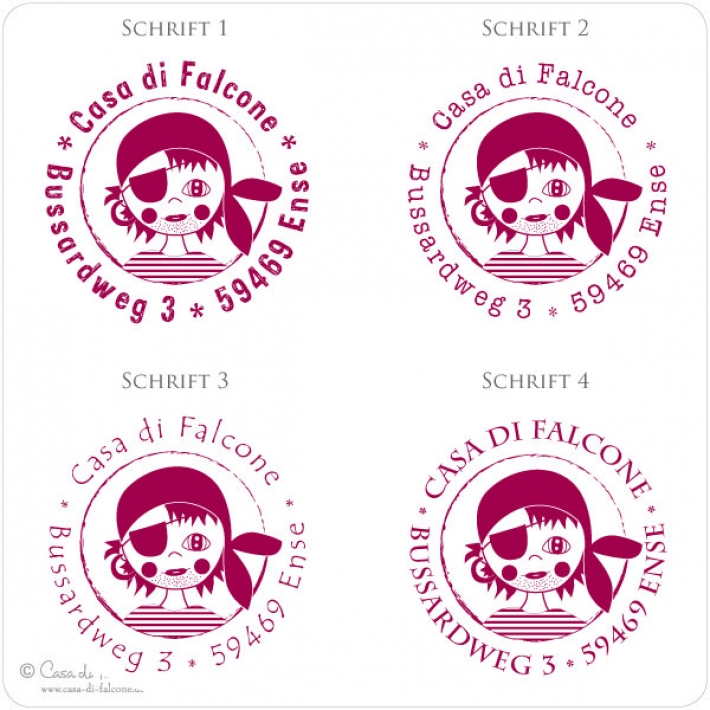 Kinderadressstempel Piratenjunge
