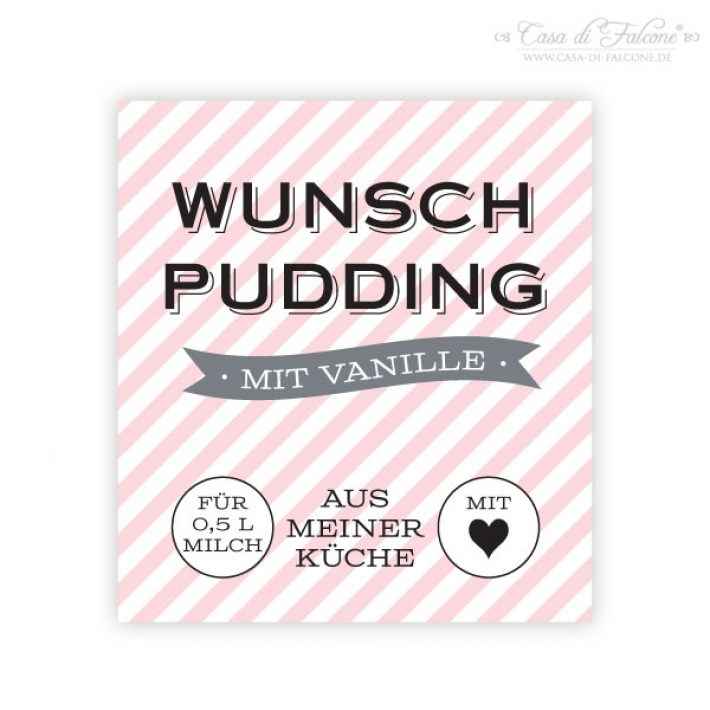 Textaufkleber Griesspudding I
