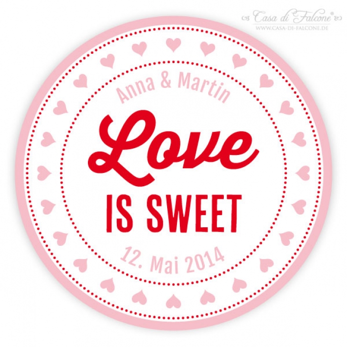 Hochzeitsaufkleber Love is sweet