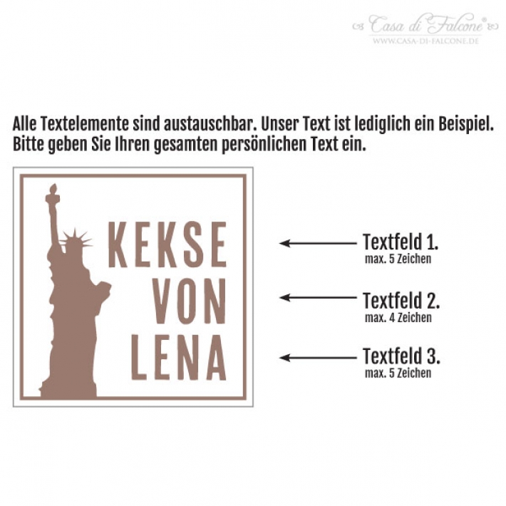 Personalisierter Keksstempel Miss Liberty