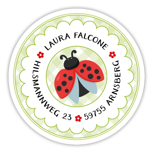 Schulaufkleber I Namensaufkleber fr die Schule Marienkfer