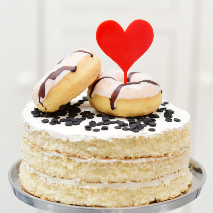 Mini Cake Topper Herz 6er Set