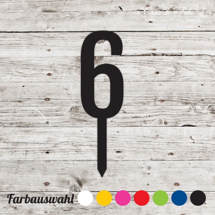 Cake topper San Serif Zahl 6