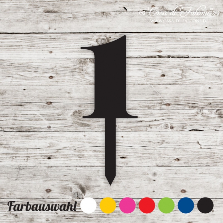 Cake topper Serif Zahl 1