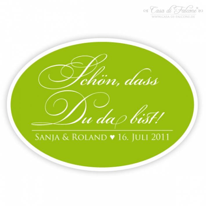 Personalisierte Aufkleber Hochzeit Schn, dass Du da bist