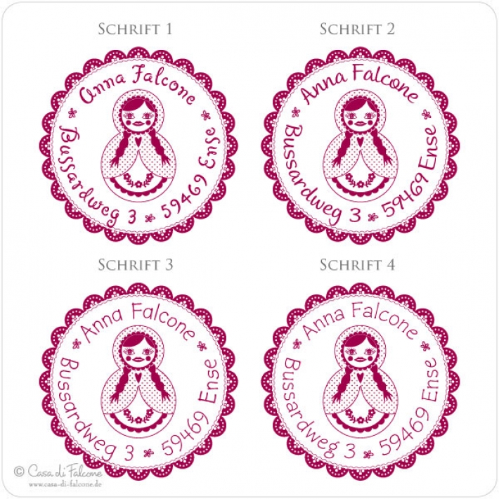 Kinderadressstempel Matroschka