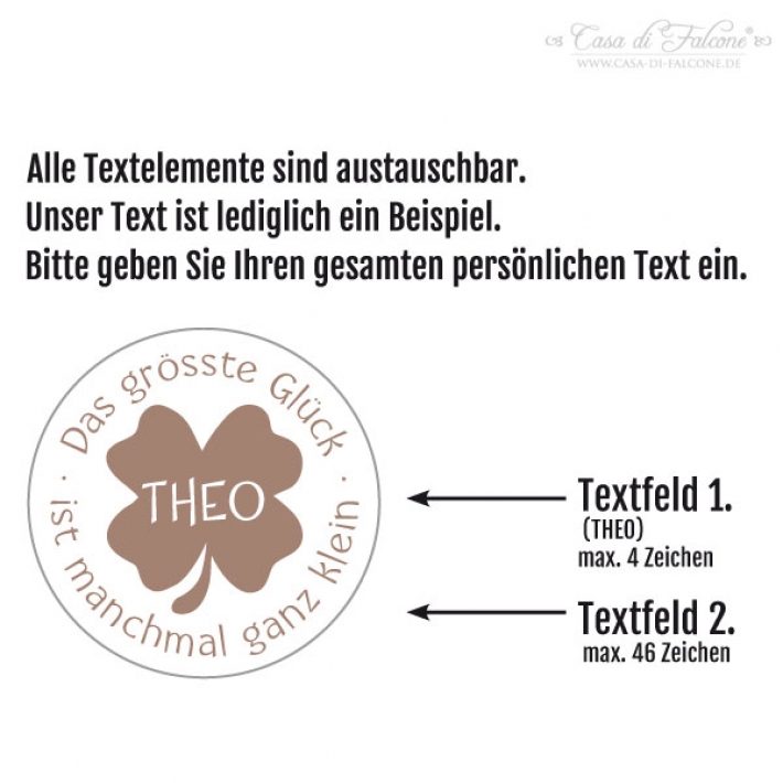 Personalisierter Fondantstempel Midi Kleeblatt