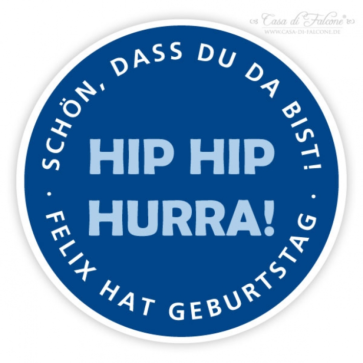 Aufkleber Geburtstag Hip Hip Hurra