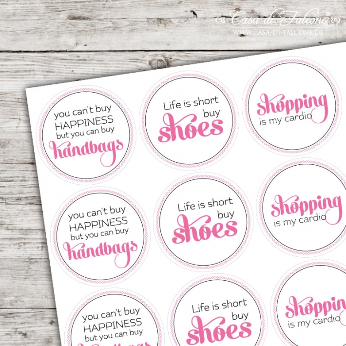 Motivaufkleber Shopping Sprche