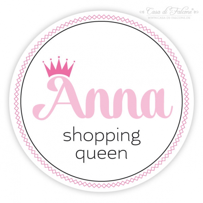 Aufkleber Shopping Queen personalisiert