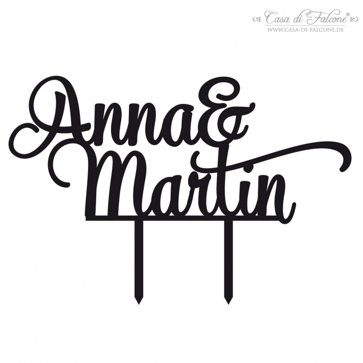 Cake topper zur Hochzeit, personalisiert Klassik III