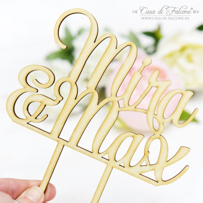 Cake topper zur Hochzeit, personalisiert Klassik III
