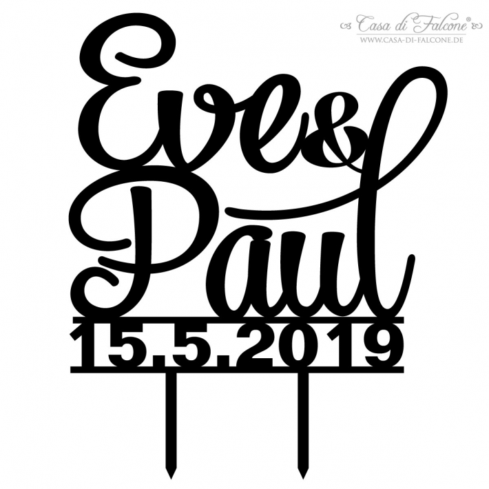 Hochzeit Cake topper, personalisiert mit Namen Klassik III
