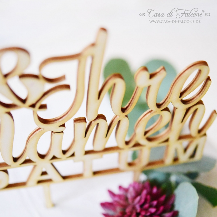 Hochzeit Cake topper, personalisiert mit Namen Klassik III